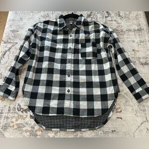 Tea Plaid Button Down Top